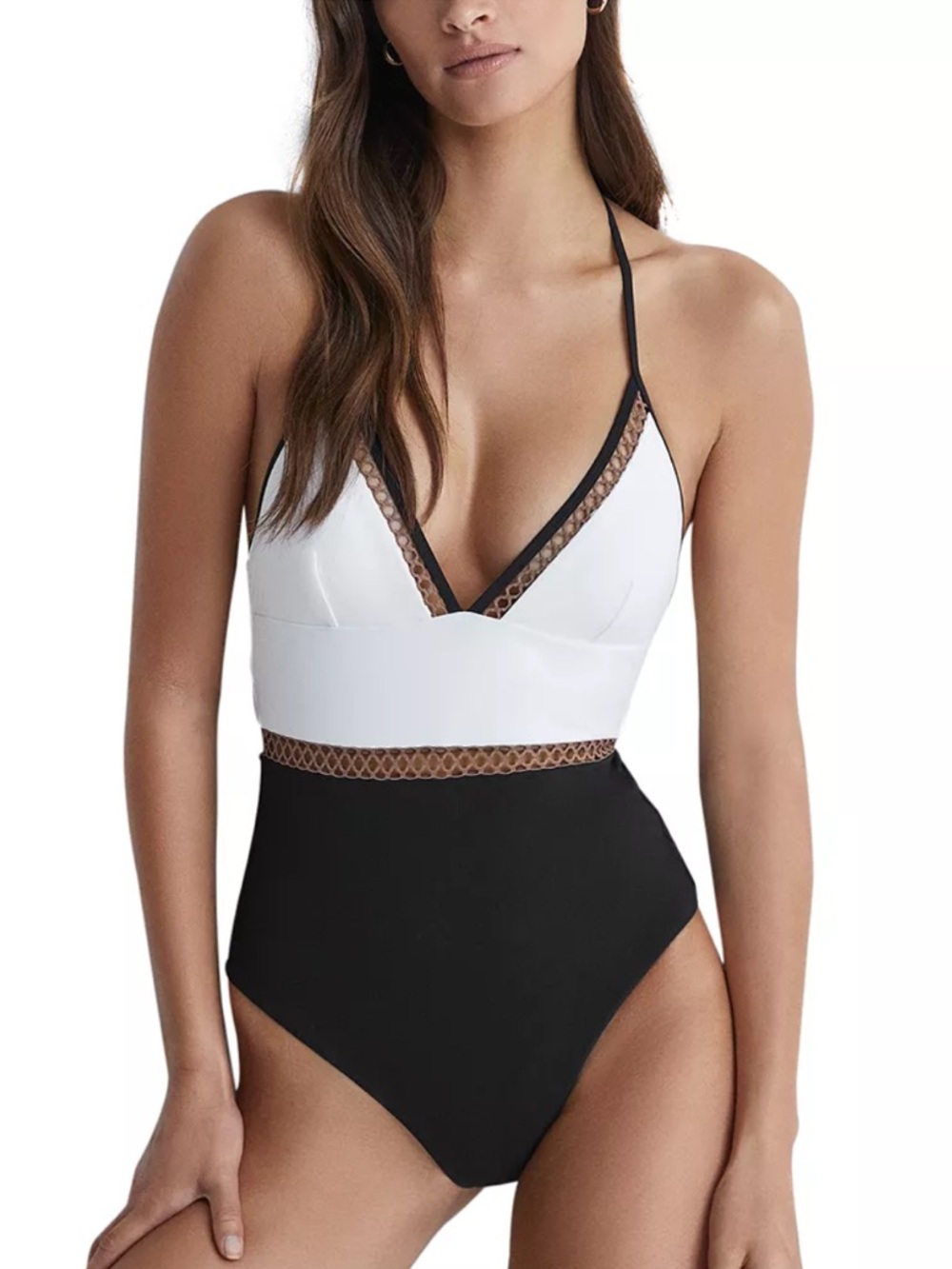 REISS ray colorblock bathing suit - Picture 4 of 8